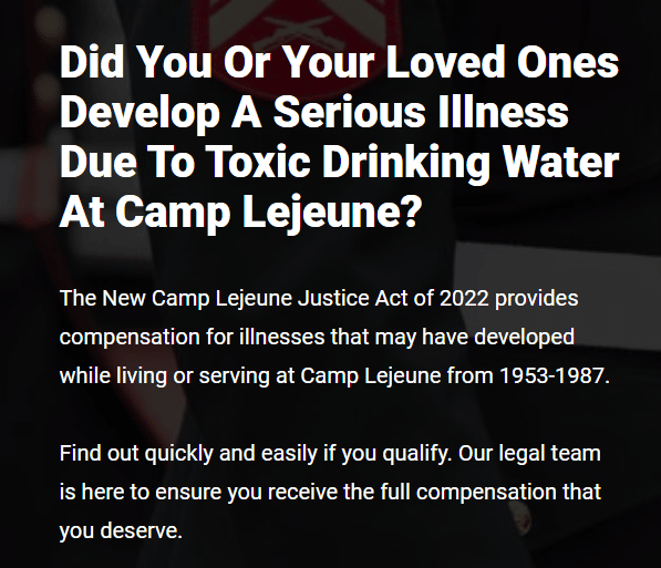 camp lejeune lawsuit camp lejeune toxic water camp lejeune contaminated water lawsuit